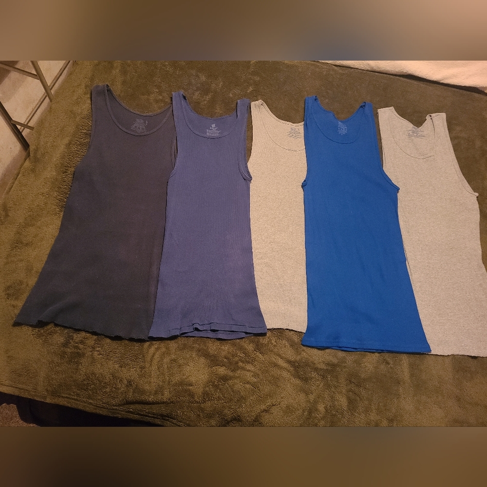 Bundle of 5. Fruit of the Loom Men's Tag-Free Tank A-Shirt